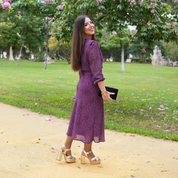 Vestido Floral Morado - Imagen 3